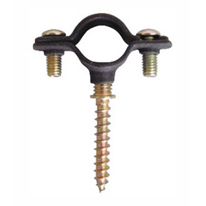 Abrazadera metálica plastificada con tirafondo Ø 15mm , 18mm, 22 mm